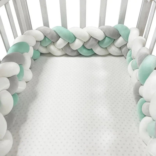 Tour de Lit Bebe - CozyKnot™ - Vert Blanc - Mon Bébé Dodo